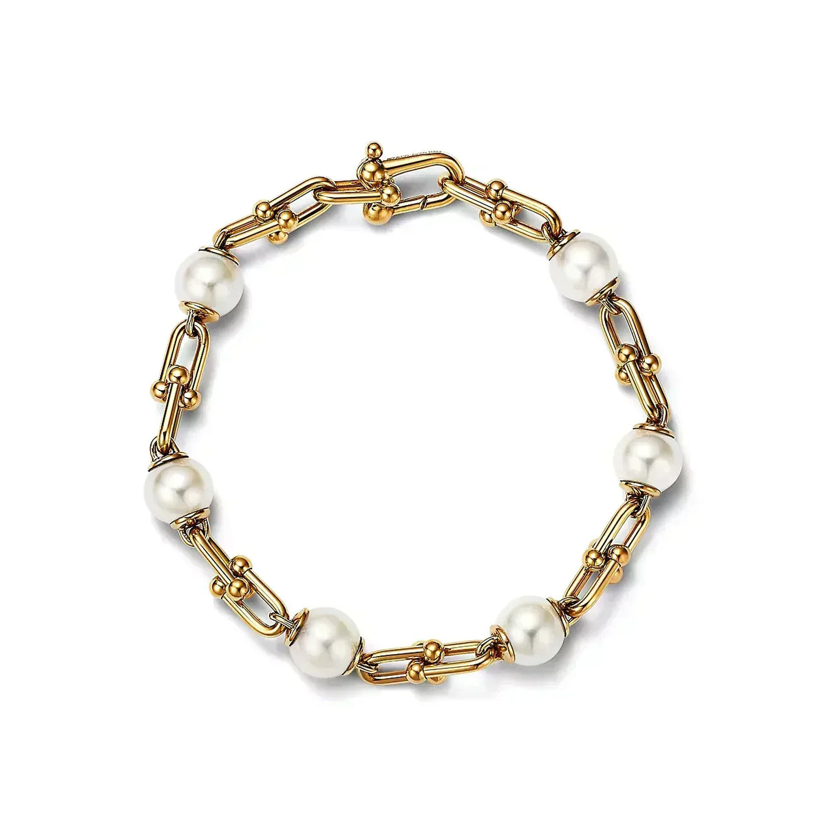 [Glow Muse ]LINK BRACELET GOLD WITH FRESHWATER PEARLS