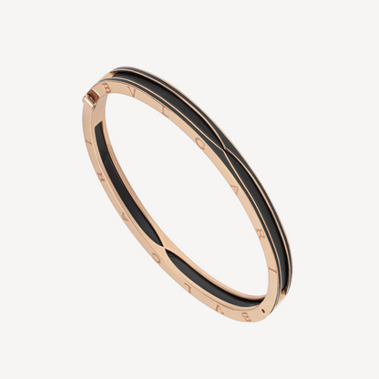 [Glow Muse]ZERO 1 PINK GOLD WITH MATTE BLACK CERAMIC BRACELET