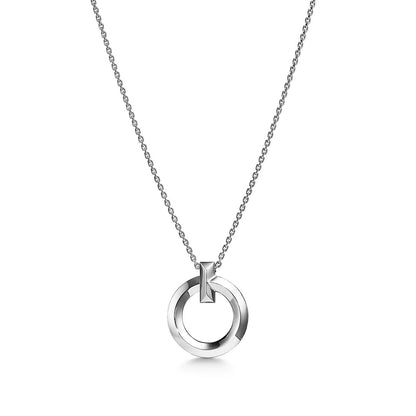 [Glow Muse ]T CIRCLE PENDENT SILVER NECKLACE
