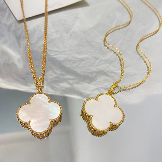 [Glow Muse]CLOVER 25MM MOP LARGE PENDANT NECKLACE