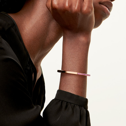[Glow Muse ]LOCK BRACELET ROSE DIAMOND PINK GOLD