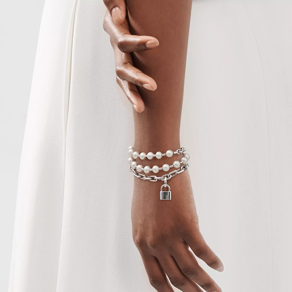 [Glow Muse ]PEARL LOCK SILVER BRACELET