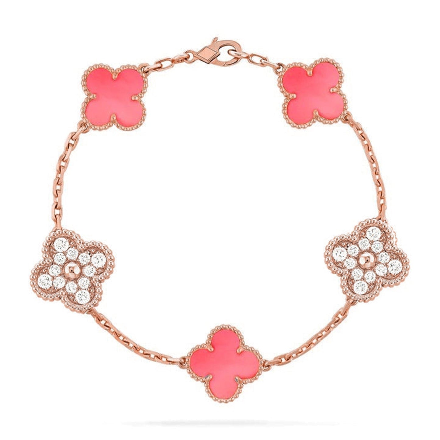 [⭐Glow Muse] CLOVER 5 MOTIFS  PINK MOP BRACELET COLLECTION