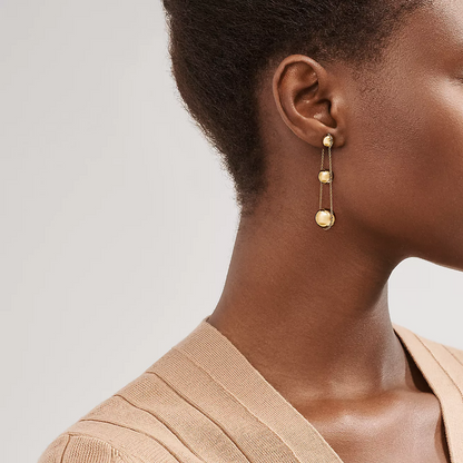 [Glow Muse ]TRIPLE DROP GOLD EARRINGS