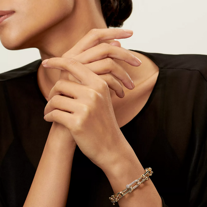 [Glow Muse ]HARDWEAR LARGE LINK GOLD DIAMOND BRACELET