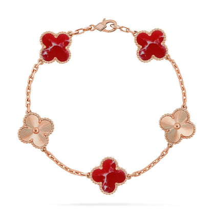 [⭐Glow Muse]CLOVER 5 MOTIF RED PATTERN BRACELET COLLECTION