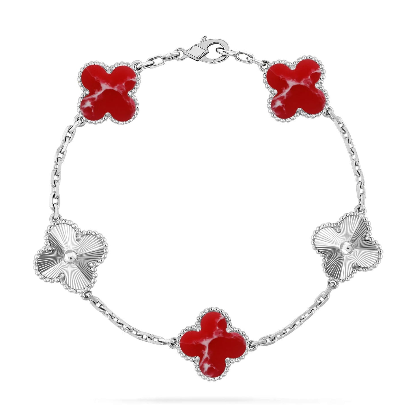 [⭐Glow Muse]CLOVER 5 MOTIF RED PATTERN BRACELET COLLECTION