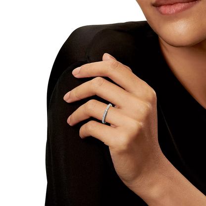 [Glow Muse ]LOCK RING SILVER DIAMOND PAVED
