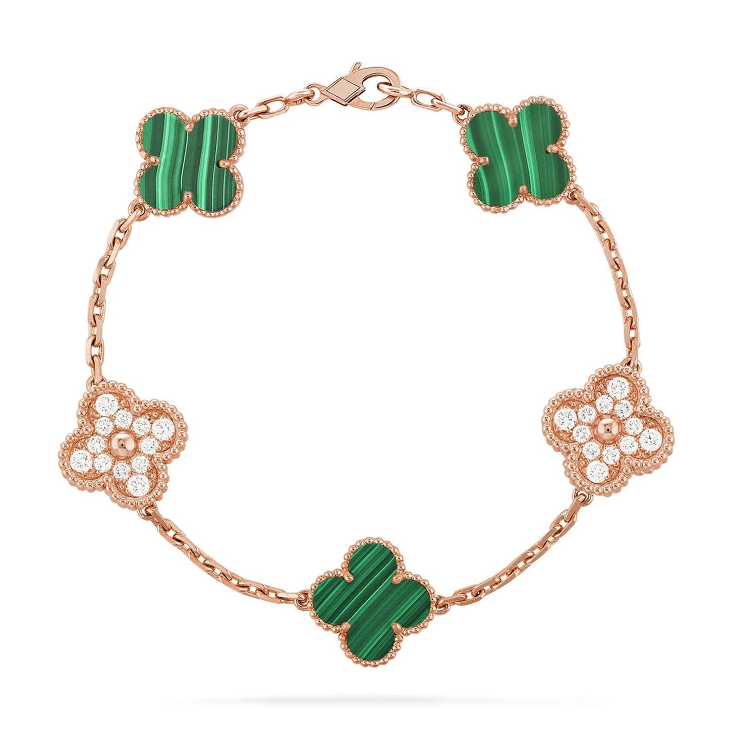 [⭐Glow Muse] CLOVER 5 MOTIF MALACHITE BRACELET COLLECTION
