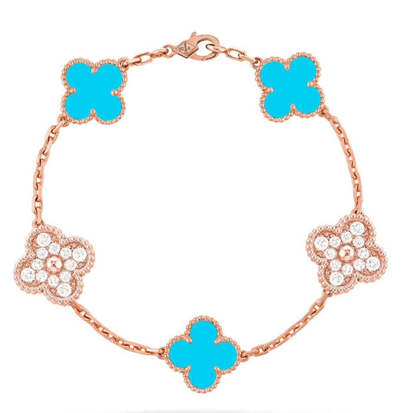 [⭐Glow Muse] CLOVER 5 MOTIF TURQUOISE BRACELET COLLECTION