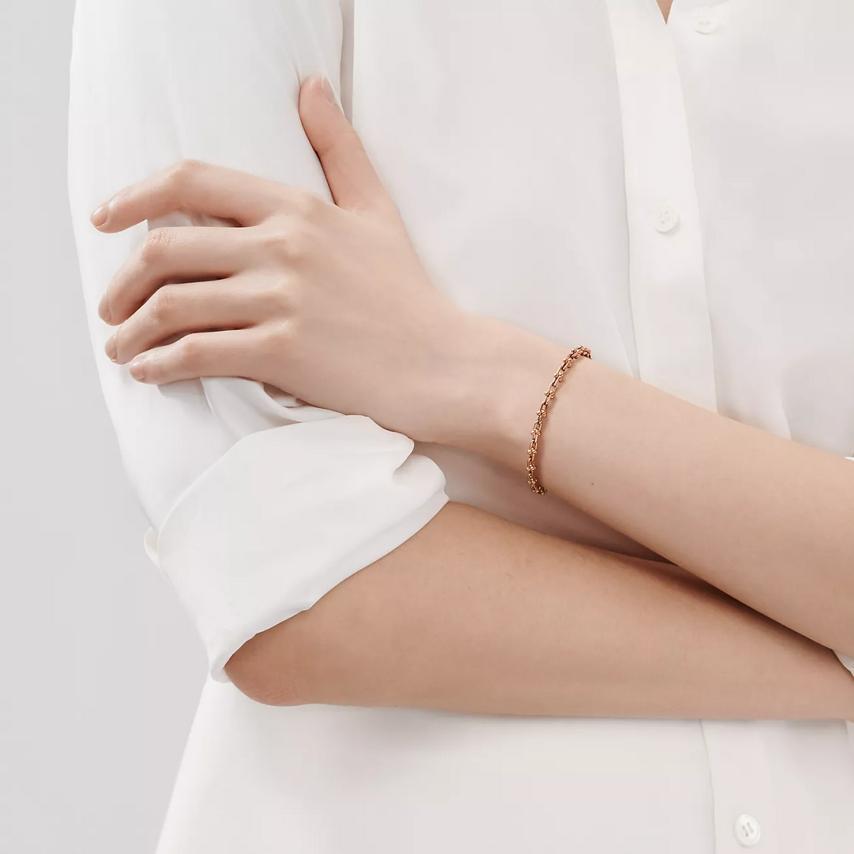 [Glow Muse ]HARDWEAR MICRO LINK 44 MOTIF PINK GOLD BRACELET