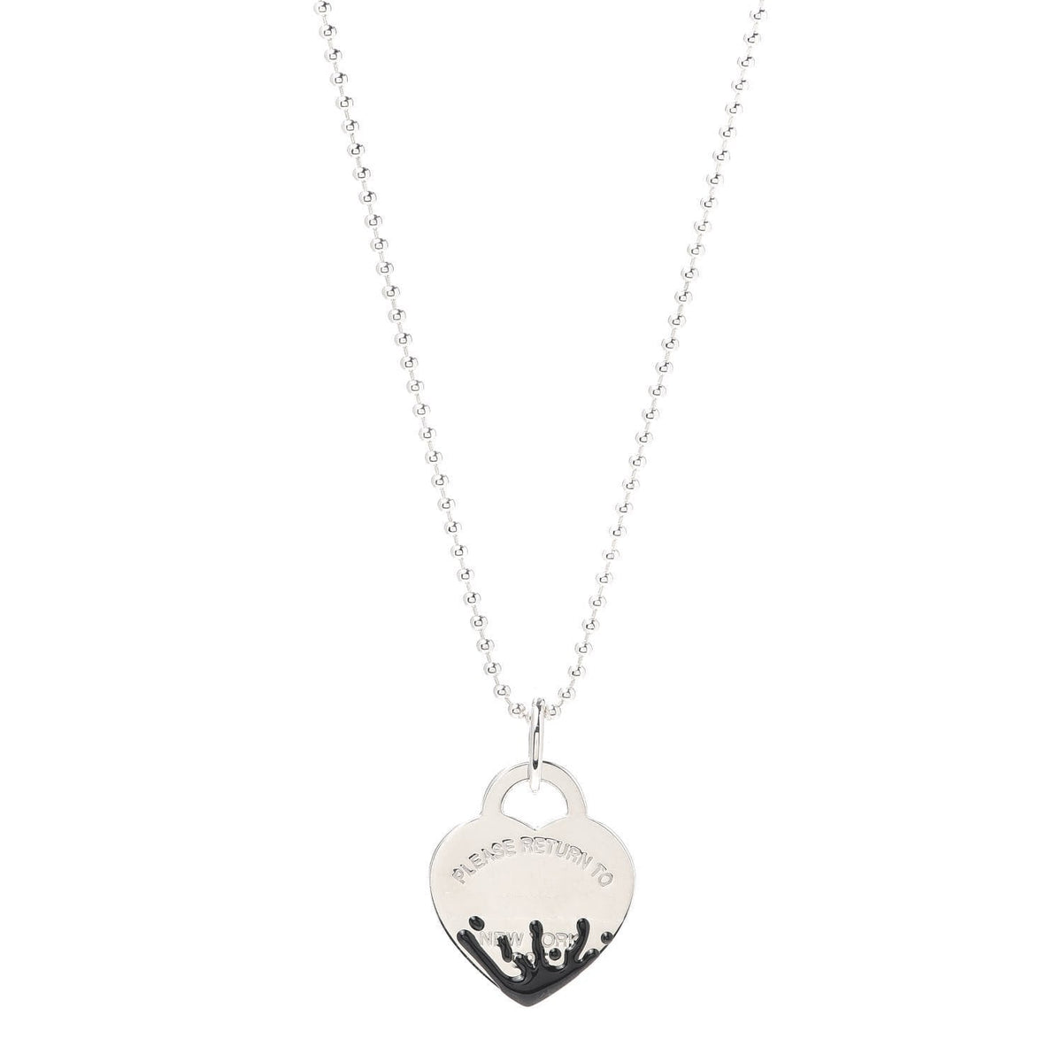 [Glow Muse ]COLOUR HEART SPLASH TAG NECKLACE