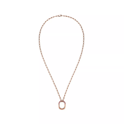 [Glow Muse ]LOCK SMALL PENDANT PINK DIAMOND PINK GOLD NECKLACE