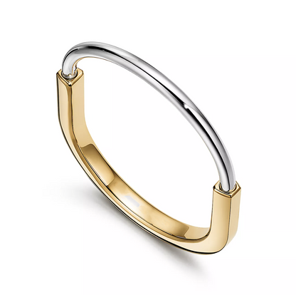 [Glow Muse ]LOCK BRACELET YELLOW AND WHITE GOLD