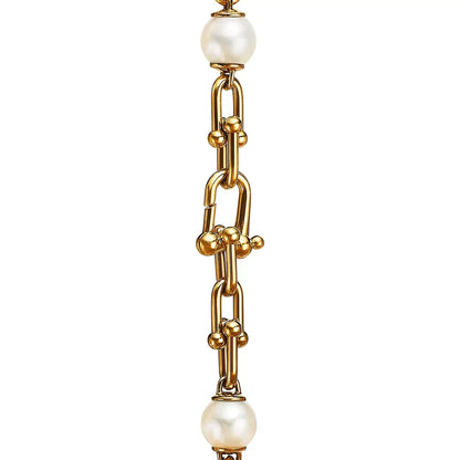 [Glow Muse ]LINK BRACELET GOLD WITH FRESHWATER PEARLS