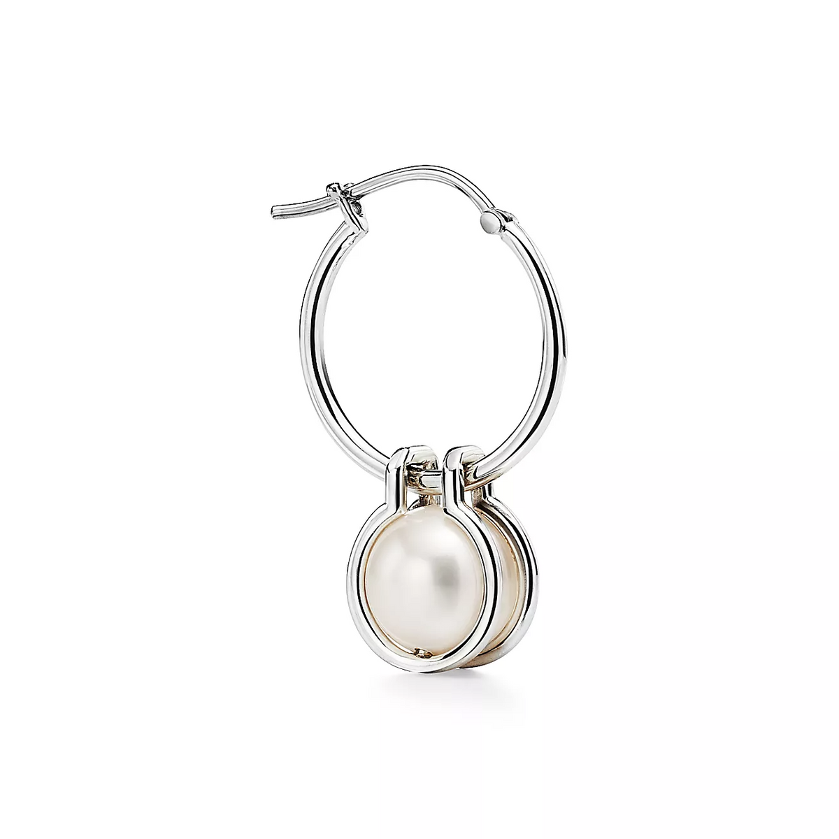 [Glow Muse ]PEARL HOOP SILVER EARRINGS
