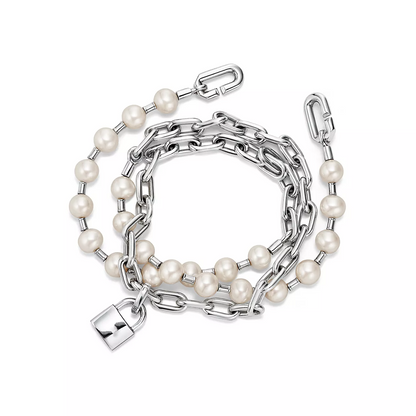 [Glow Muse ]PEARL LOCK SILVER BRACELET