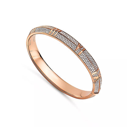 [Glow Muse ]ATLAS X PINK GOLD DIAMOND PAVED BRACELET