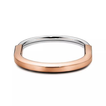 [Glow Muse ]LOCK BRACELET ROSE AND WHITE GOLD
