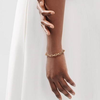 [Glow Muse ]HARDWEAR SMALL LINK 26 MOTIF PINK GOLD BRACELET