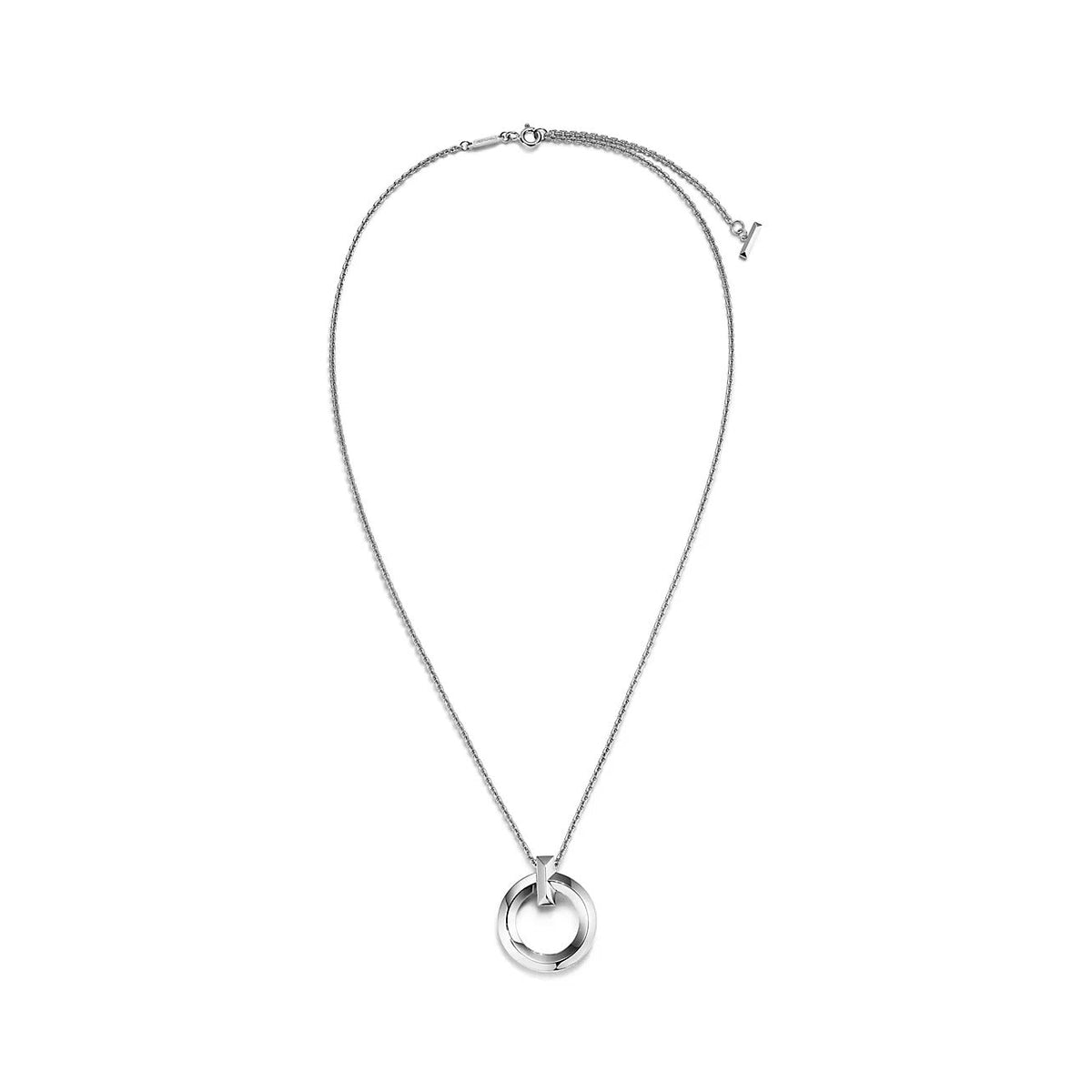 [Glow Muse ]T CIRCLE PENDENT SILVER NECKLACE