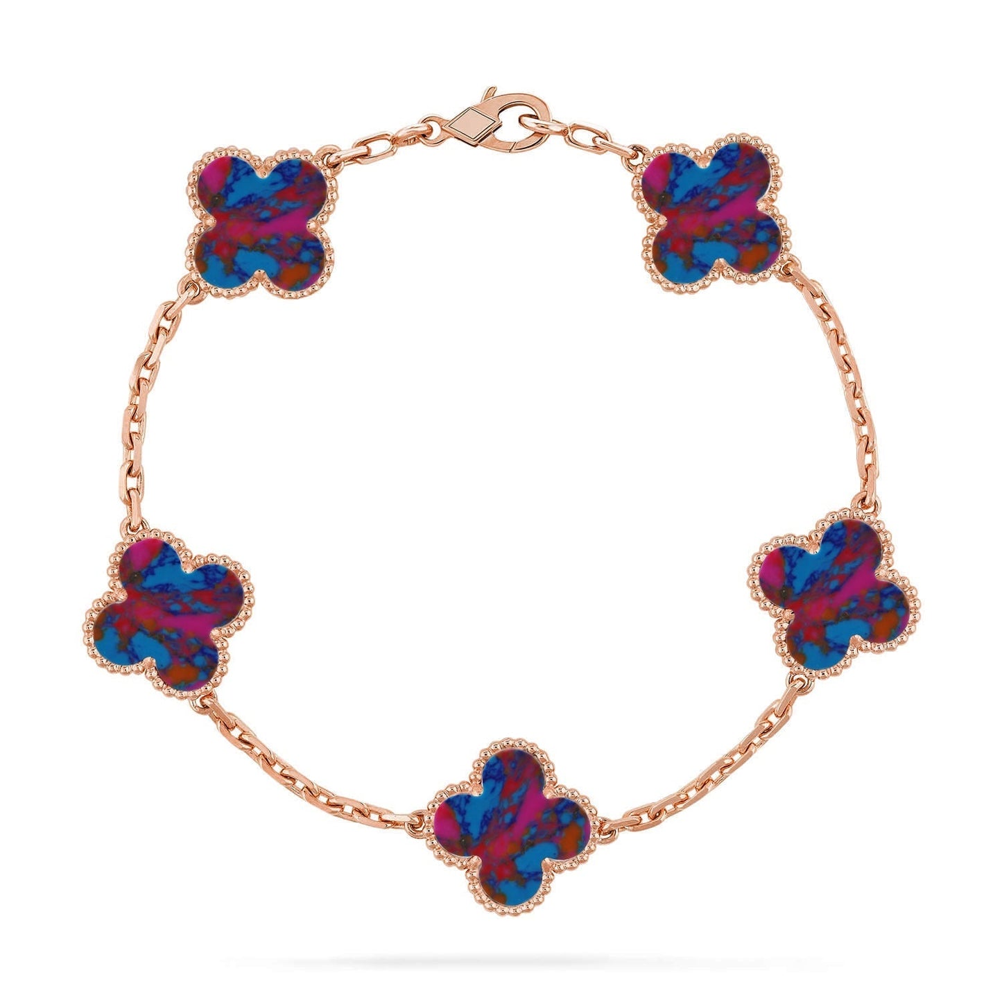 [⭐Glow Muse]CLOVER 5 MOTIF COLOR GEMSTONES BRACELET COLLECTION