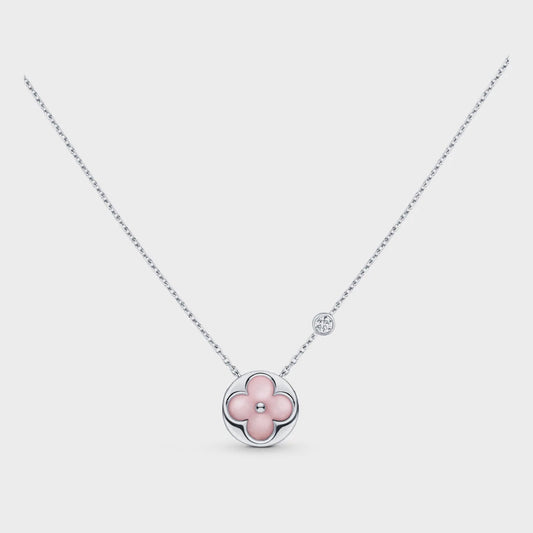 [Glow Muse]SUN MOTIF PINK MOP SILVER BRACELET