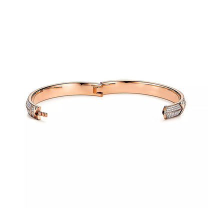 [Glow Muse ]ATLAS X PINK GOLD DIAMOND PAVED BRACELET