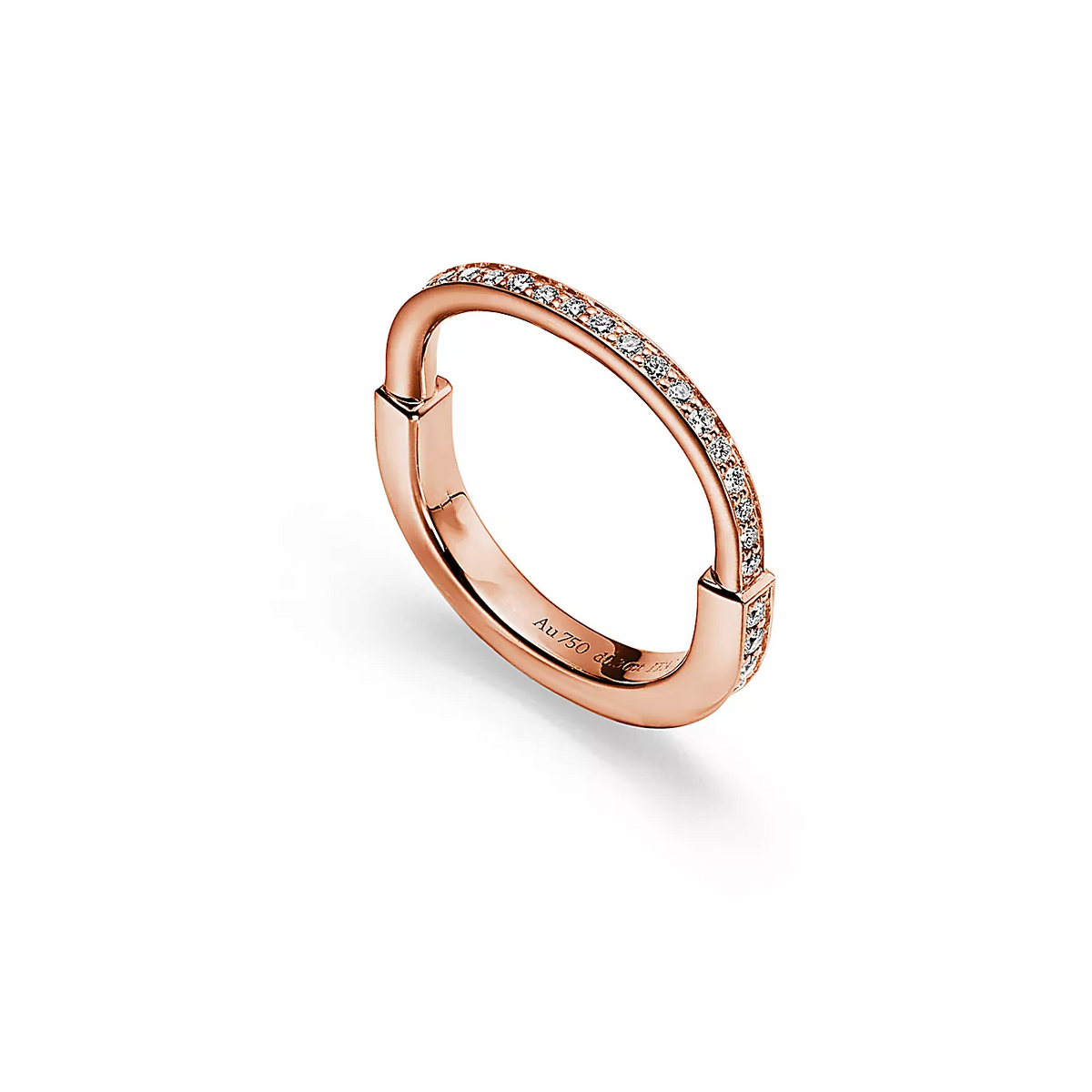[Glow Muse ]LOCK RING PINK GOLD DIAMOND PAVED