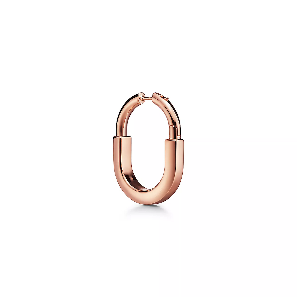 [Glow Muse ]LOCK MEDIUM PINK DIAMOND PINK GOLD EARRINGS