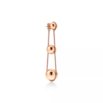 [Glow Muse ]TRIPLE DROP PINK GOLD EARRINGS