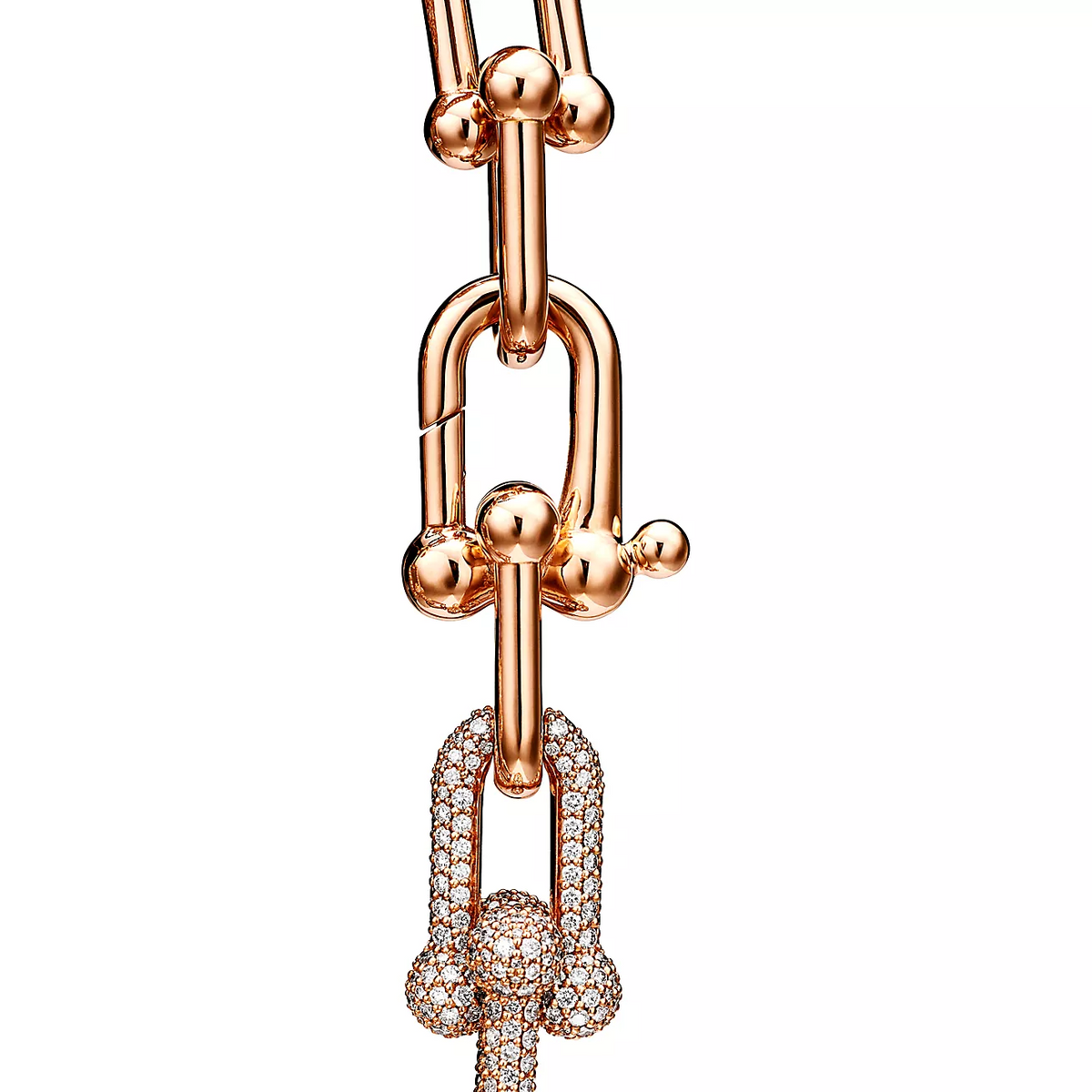 [Glow Muse ]HARDWEAR LARGE LINK PINK GOLD PAVED DIAMOND BRACELET