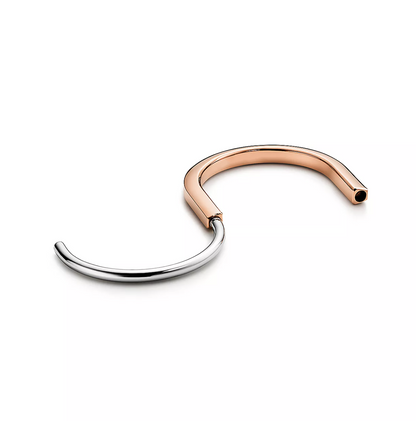 [Glow Muse ]LOCK BRACELET ROSE AND WHITE GOLD
