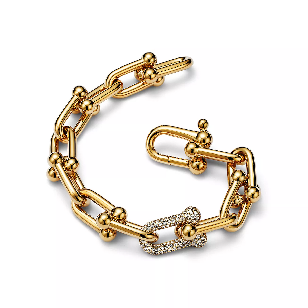 [Glow Muse ]HARDWEAR LARGE LINK GOLD DIAMOND BRACELET