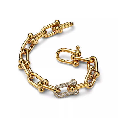 [Glow Muse ]HARDWEAR LARGE LINK GOLD DIAMOND BRACELET