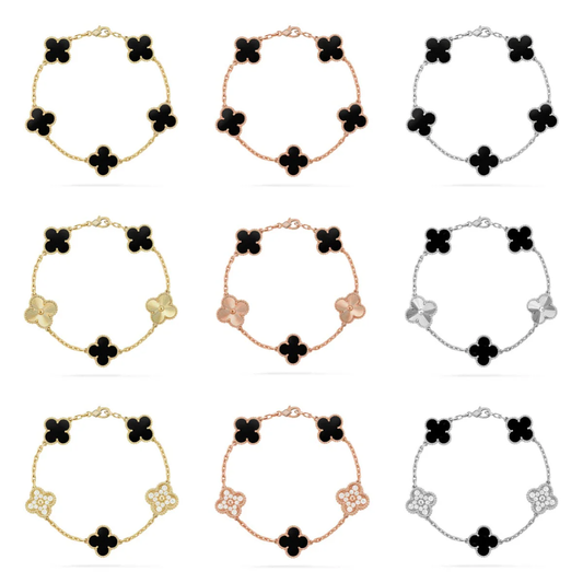 [⭐Glow Muse] CLOVER 5 MOTIF ONYXS BRACELET COLLECTION