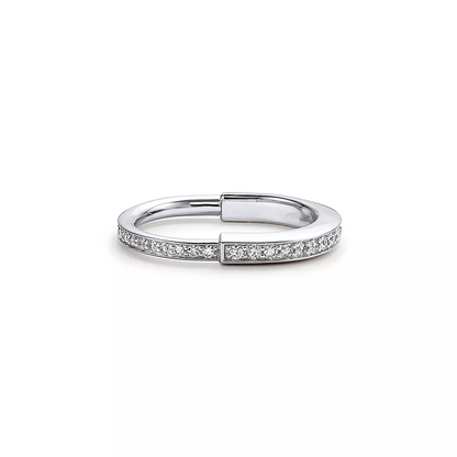 [Glow Muse ]LOCK RING SILVER DIAMOND PAVED