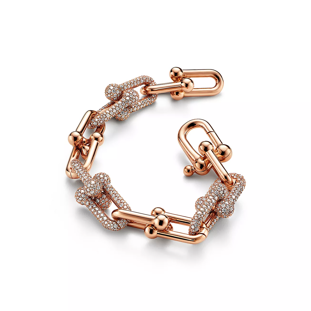 [Glow Muse ]HARDWEAR LARGE LINK PINK GOLD PAVED DIAMOND BRACELET