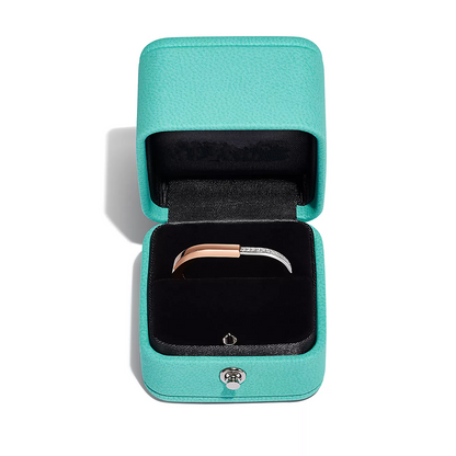 [Glow Muse ]LOCK RING TOW-FINGER ROSE AND WHITE GOLD DIAMONDS