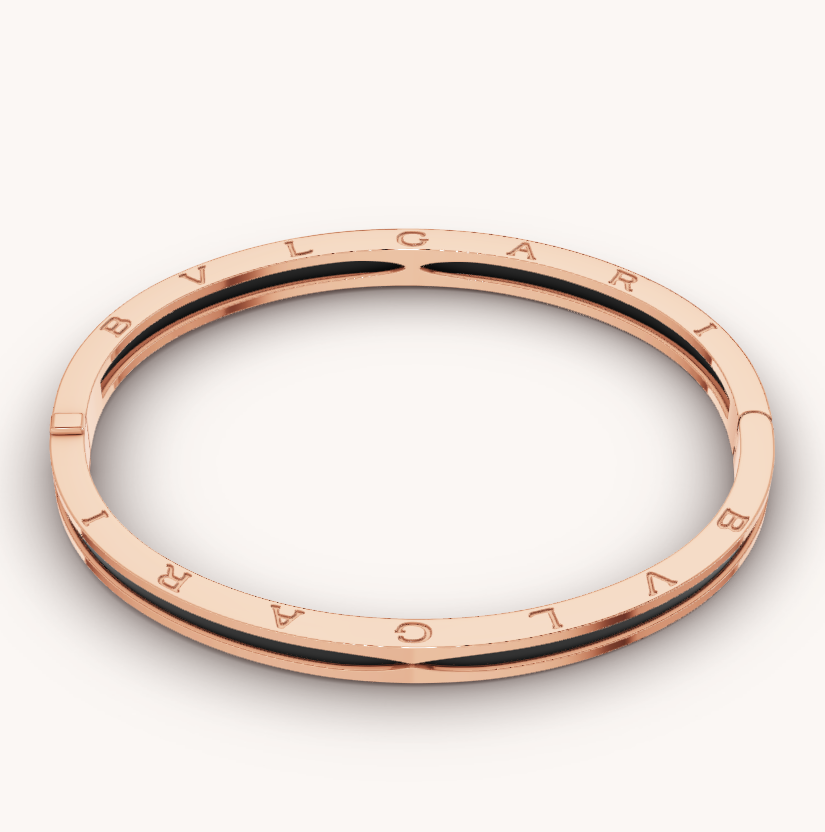 [Glow Muse]ZERO 1 PINK GOLD WITH BLACK CERAMIC BRACELET
