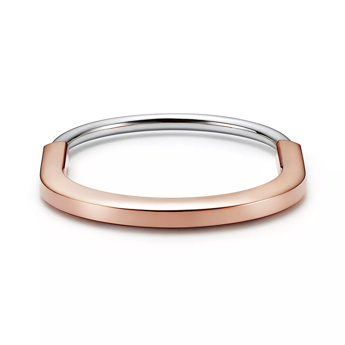 [Glow Muse ]LOCK BRACELET ROSE AND WHITE GOLD DIAMOND