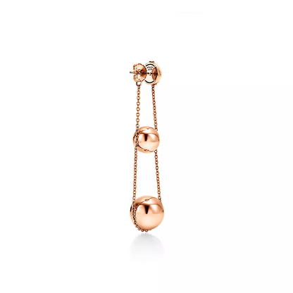 [Glow Muse ]TRIPLE DROP PINK GOLD EARRINGS