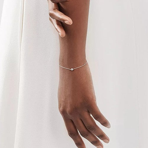 [Glow Muse ]DIAMOND STERLING SILVER AQUAMARINE BUBBLE BRACELET