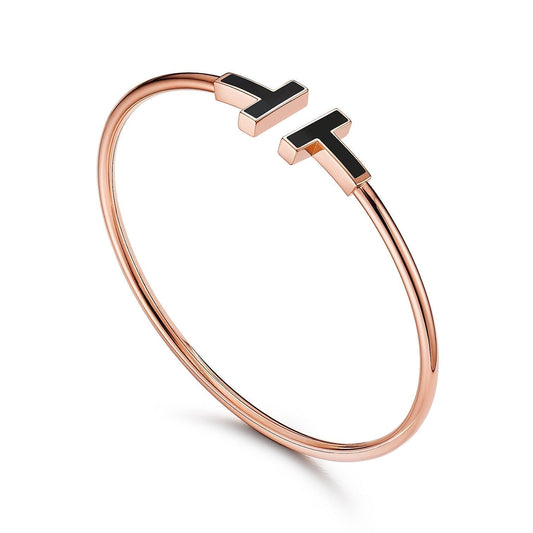 [Glow Muse ]T BRACELET 1.8MM ONYX PINK GOLD