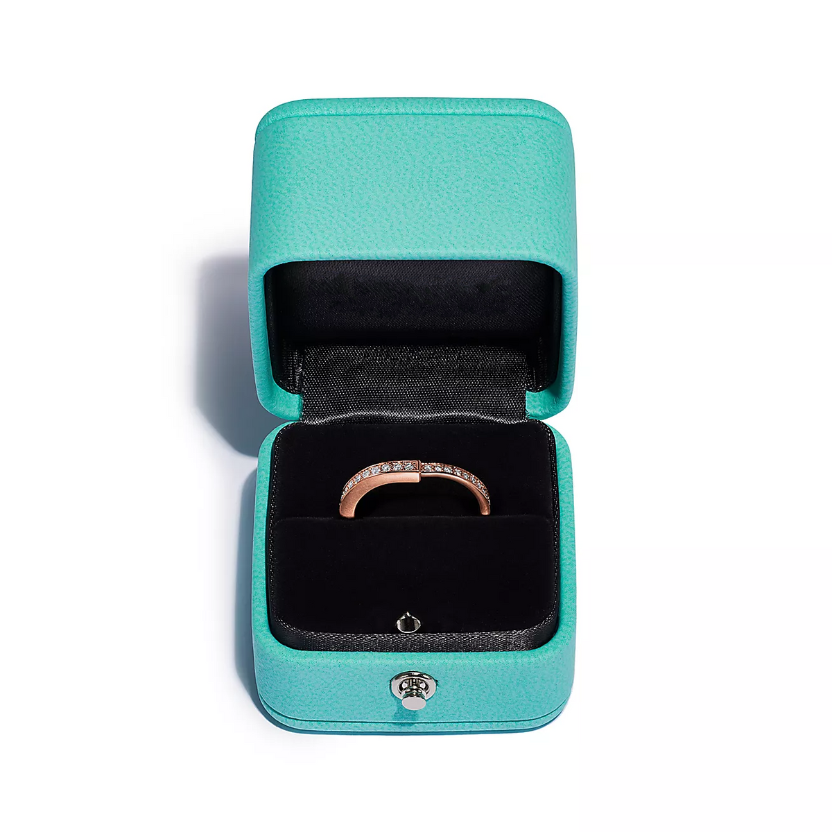[Glow Muse ]LOCK RING PINK GOLD DIAMOND PAVED
