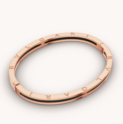 [Glow Muse]ZERO 1 PINK GOLD WITH BLACK CERAMIC BRACELET