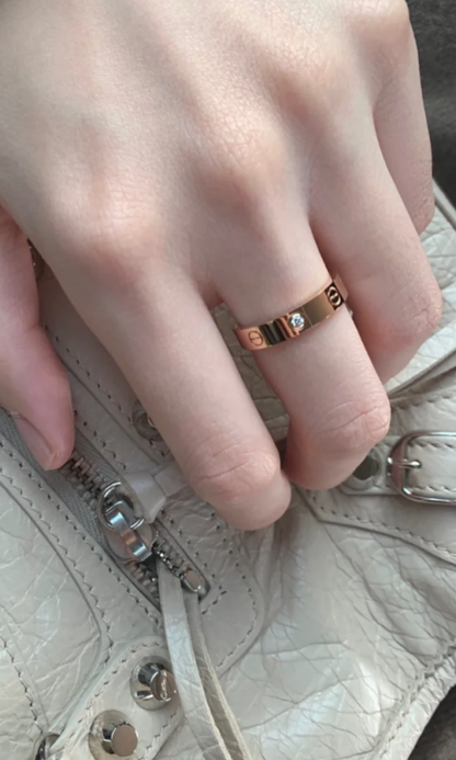 [Glow Muse]LOVE RING 4MM 1 DIAMOND