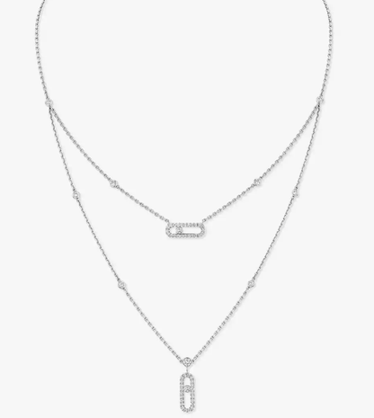 [Glow Muse]MS Double-Circle Full-Diamond Necklace