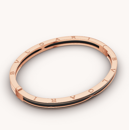 [Glow Muse]ZERO 1 PINK GOLD WITH MATTE BLACK CERAMIC BRACELET