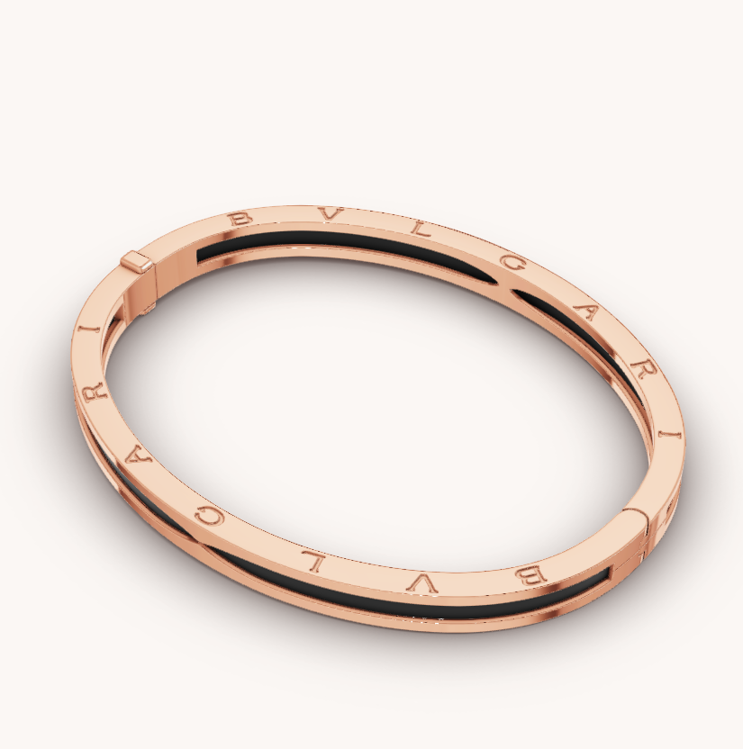 [Glow Muse]ZERO 1 PINK GOLD WITH BLACK CERAMIC BRACELET